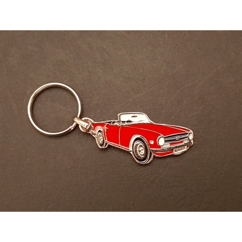 Porte-clés profil Triumph TR6 roadster (rouge)