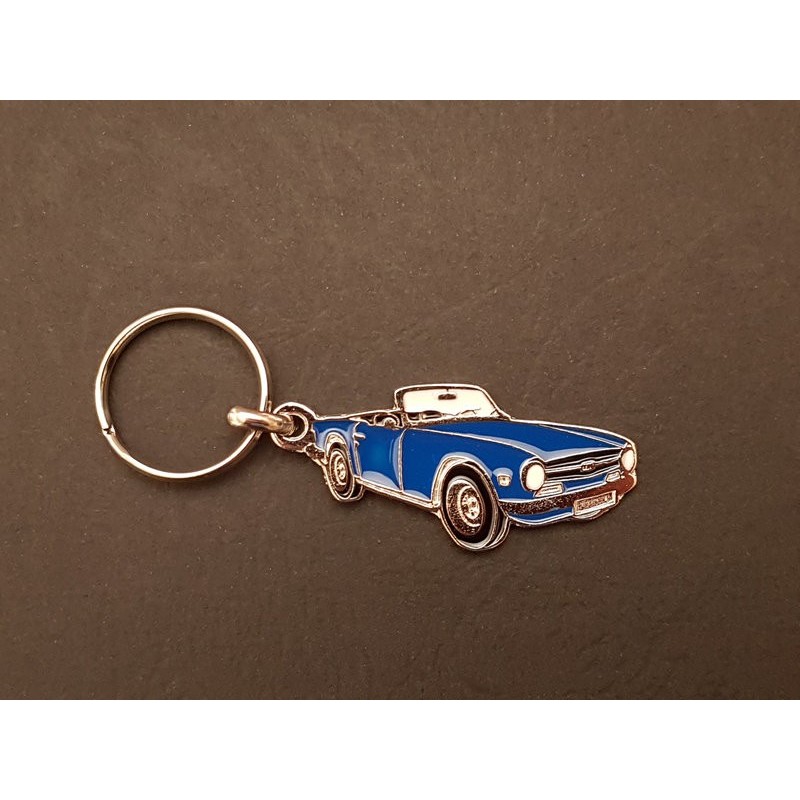 Porte-clés profil Triumph TR6 roadster (bleu)