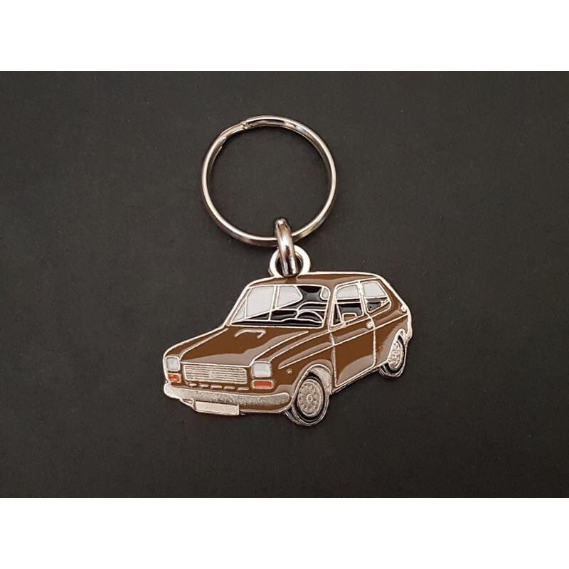 Porte-clés profil Fiat 127, Seat Polski 127p (marron)