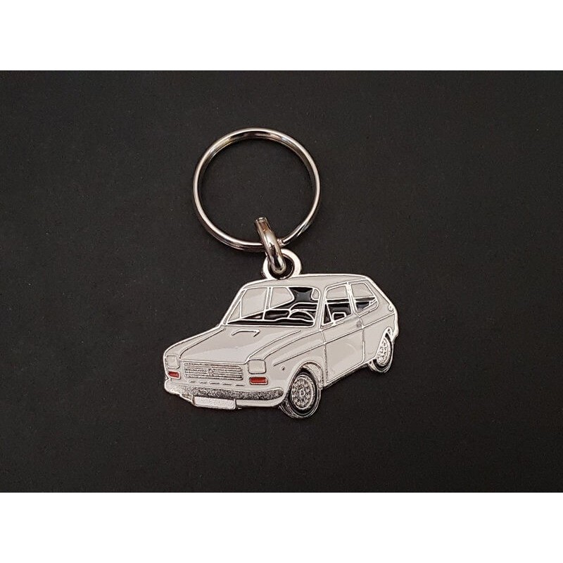 Porte-clés profil Fiat 127, Seat Polski 127p (blanc)