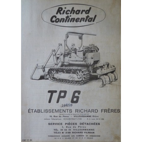 Richard Continental TP6 à moteur Perkins P659, catalogue de pièces (eBook)