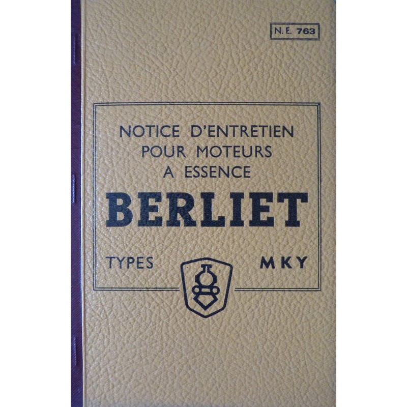 Berliet moteur MKY, notice d’entretien