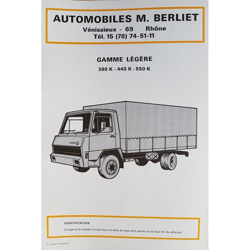 Berliet 380K, 440K, 550K, manuel technique