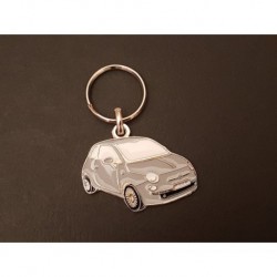 Porte-clés profil Fiat 500, 500c 500e, depuis 2007 (gris)