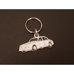 Porte-clés profil Jaguar Mark 2, 240, 340, 3.8 Sedan. Daimler 2.5 V8 250 (blanc)