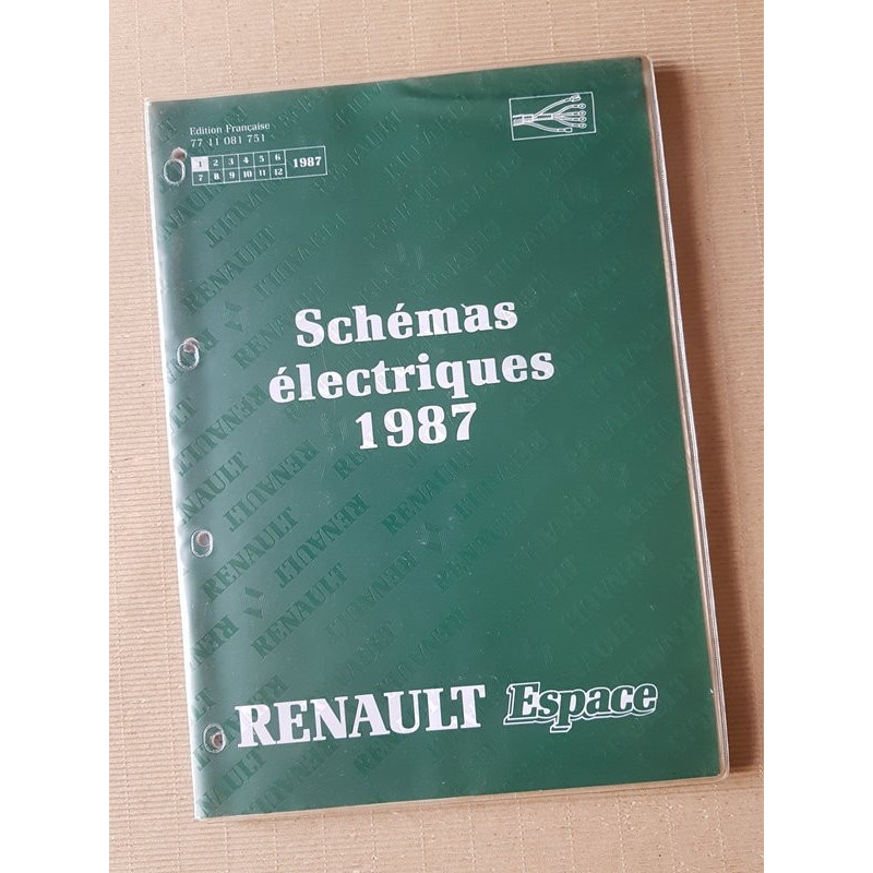 Renault Espace, schémas électriques 1987, original