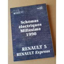 Renault Supercinq, GT Turbo et Express, schémas électriques 1990, original