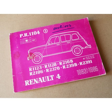 Renault 4 depuis 1983, catalogue de pièces original