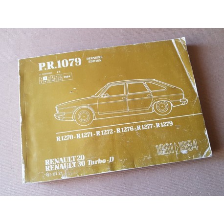 Renault 20 et 30 de 1981-84, Catalogue de Pièces original
