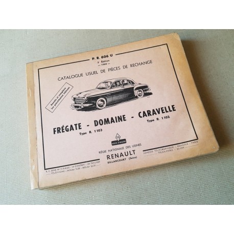 Renault Frégate, Domaine et Caravelle, catalogue de pièces original