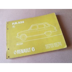 Renault 6 type R1181, catalogue de pièces original