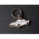 Porte-clés profil Fiat 124 Sport Spider, 1800 2000 Azzura (blanc)