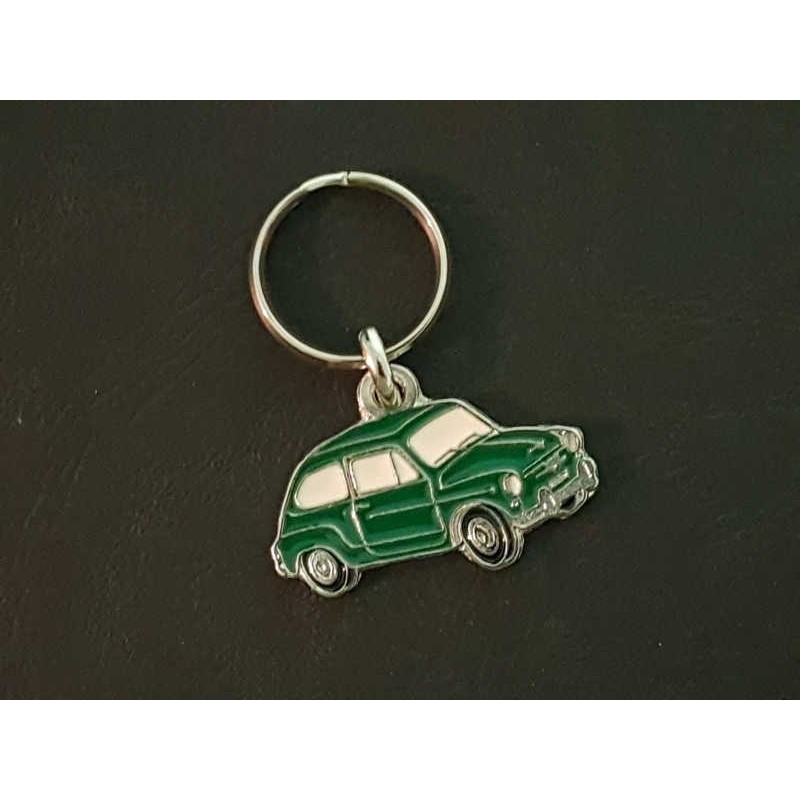 Porte-clés profil Fiat 600, Seat 600D 600E, Neckar Jagst, NSU Zastava (vert)