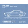 Renault 17 TL, Catalogue de Pièces