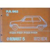 Renault 5 de 1972 à 1974, catalogue de pièces
