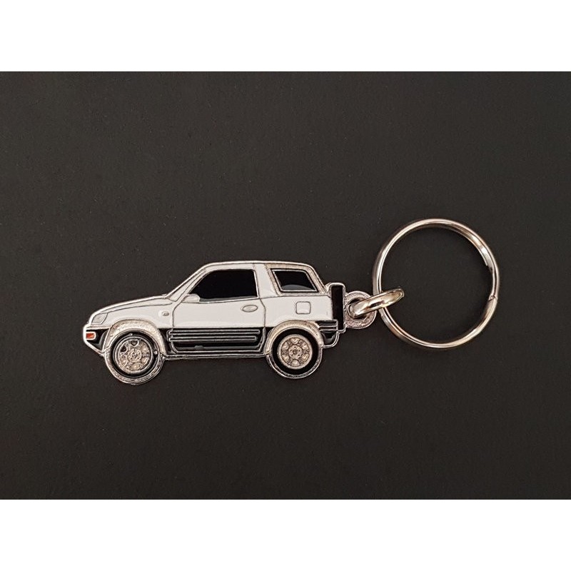 Porte-clés profil Toyota Rav4, XA10 SXA11 Fun Cruiser Max (blanc)