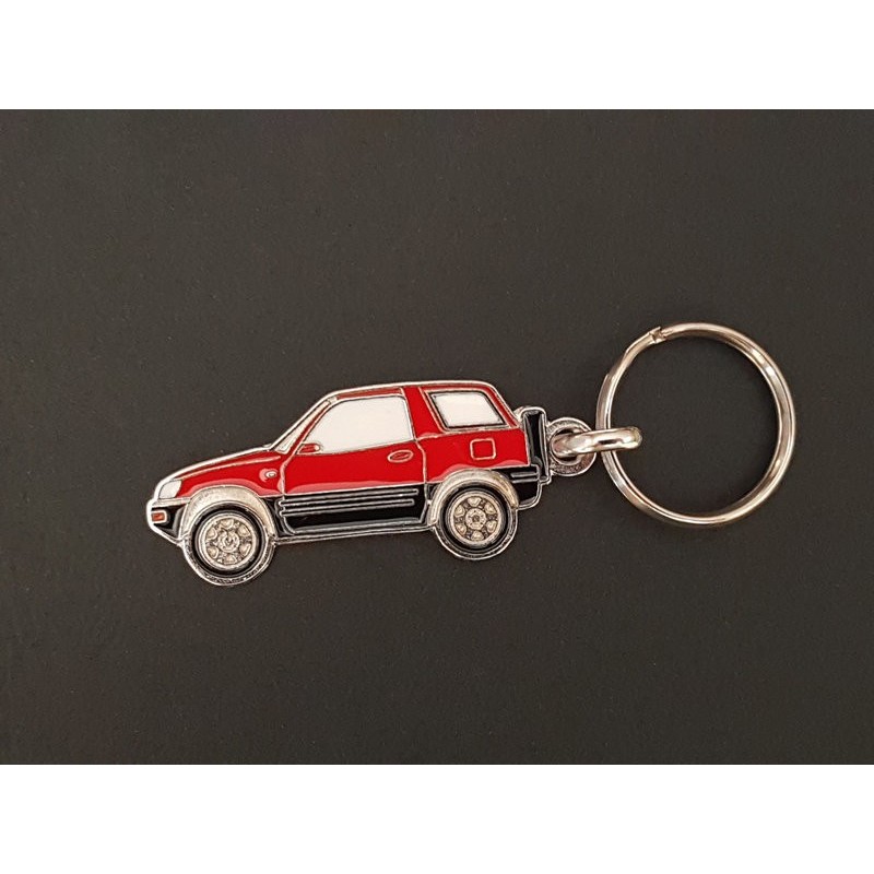 Porte-clés profil Toyota Rav4, XA10 SXA11 Fun Cruiser Max (rouge)