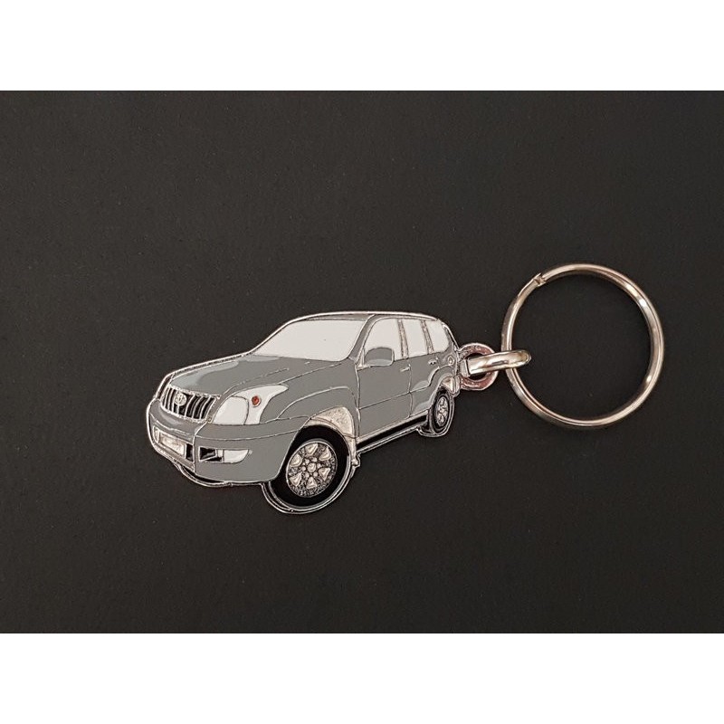Porte-clés profil Toyota Land Cruiser Prado J120 KDJ 120 FJ120 (gris)