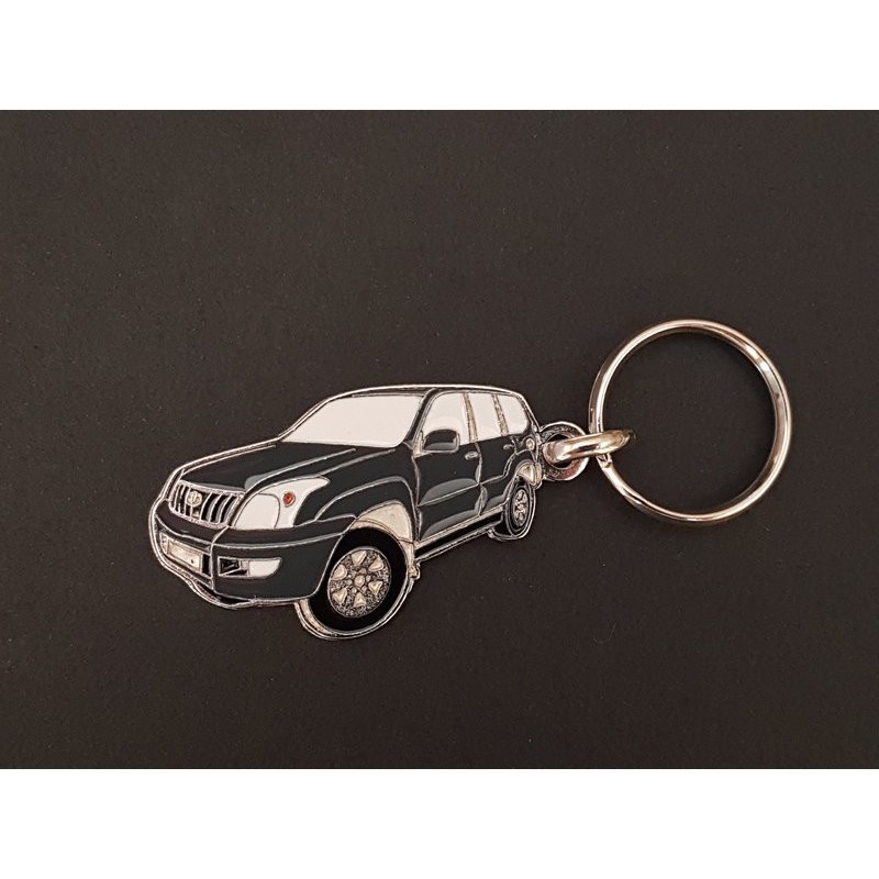 Porte-clés profil Toyota Land Cruiser Prado J120 KDJ 120 FJ120 (gris foncé)