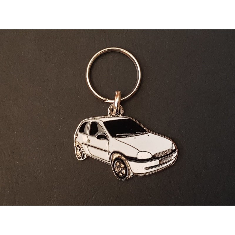 Porte-clés profil Opel Corsa B, Vauxhall, Gsi, Holden Barina SB (blanc)