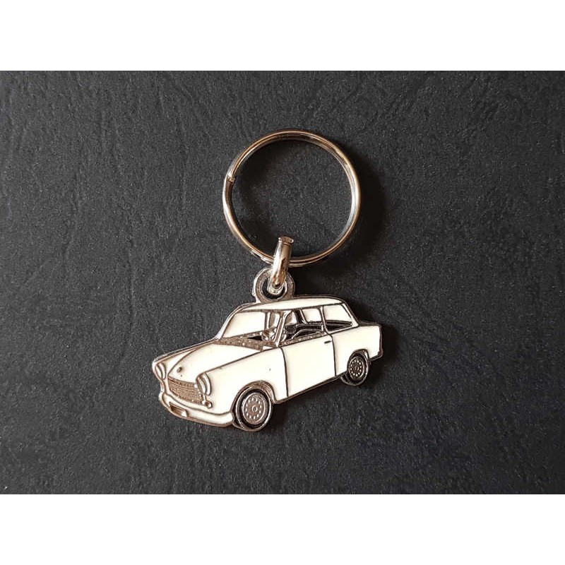 Porte-clés profil Trabant 601, P601 (blanc)