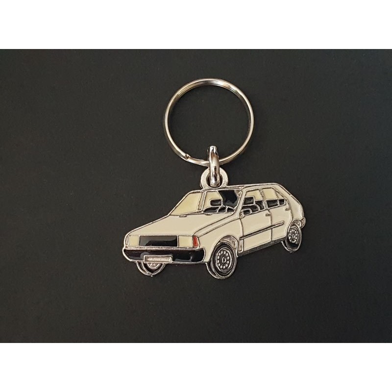 Porte-clés profil Renault 14, L GTL TL TS (blanc)