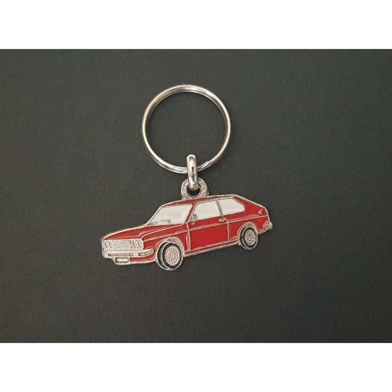 Porte-clés profil Fiat 128 coupé 3P et Seat 128 (rouge)