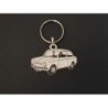Porte-clés profil Fiat 850 et Seat 850 berline (blanc)