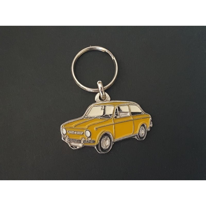 Porte-clés profil Fiat 850 et Seat 850 berline (rouge)