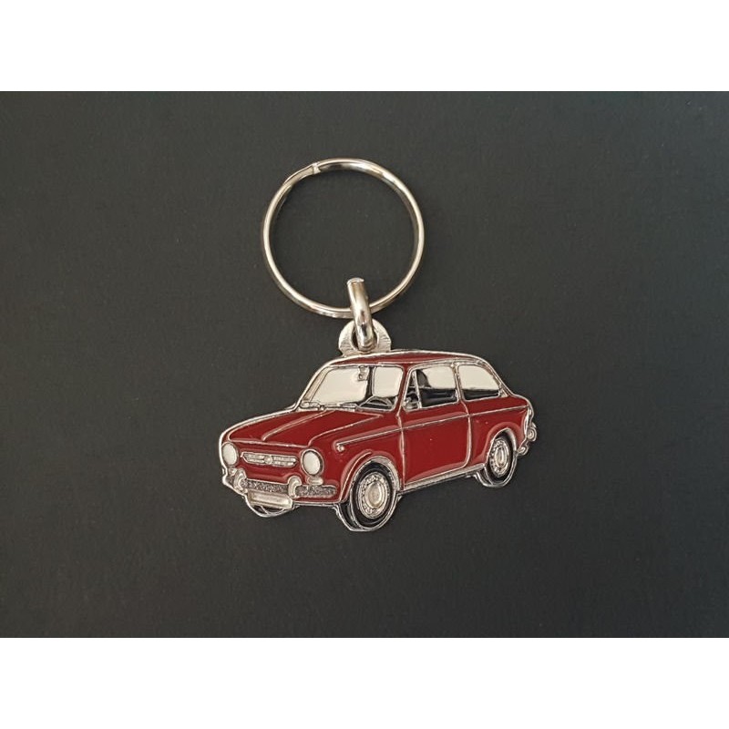 Porte-clés profil Fiat 850 et Seat 850 berline (jaune)
