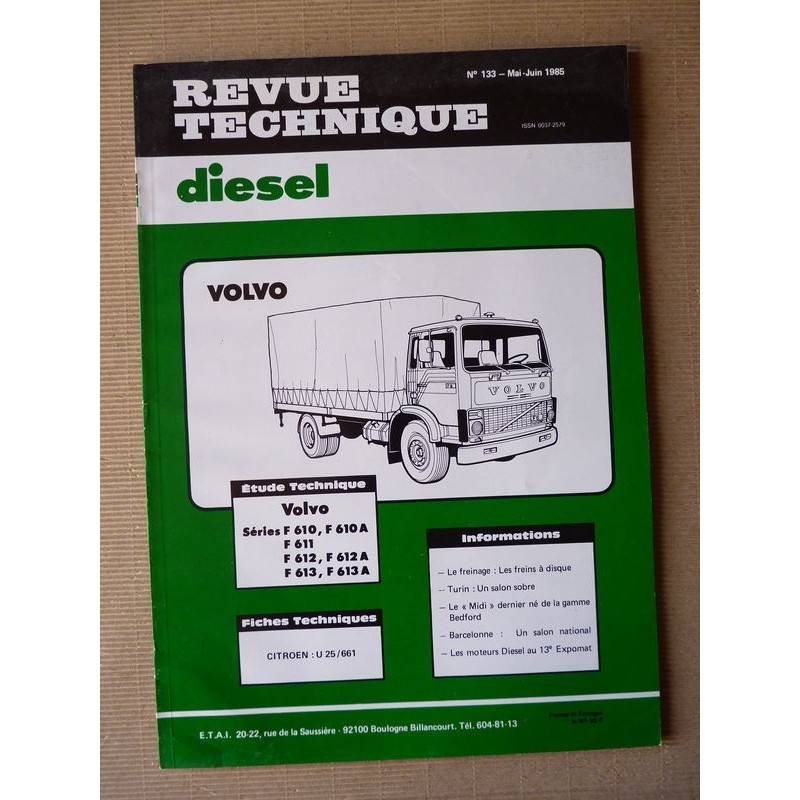 RTD Volvo F610, F610A, F611, F612, F612A, F613, F613A. TD60