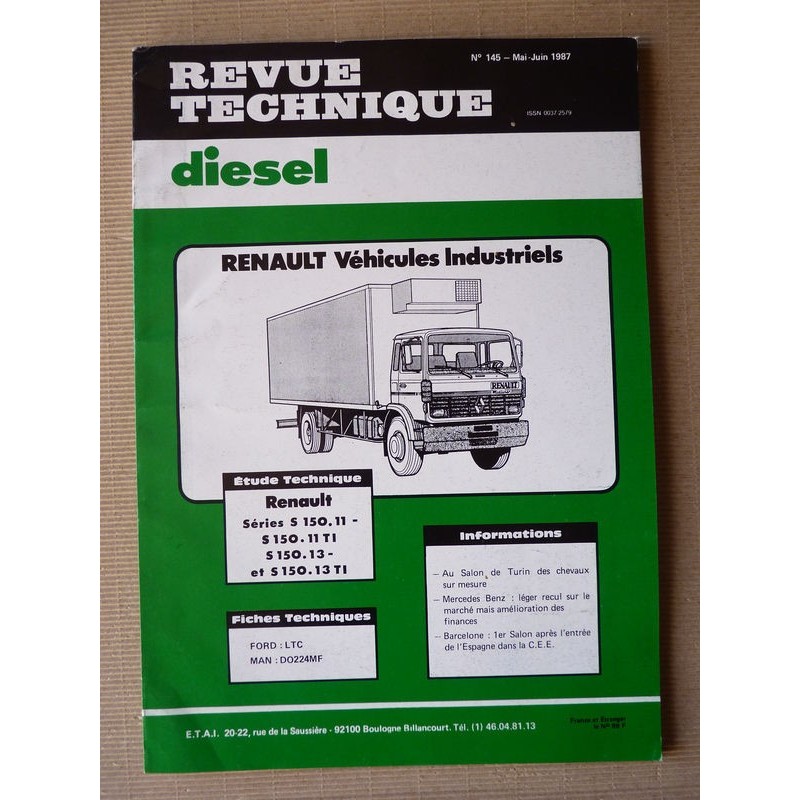 RTD Renault S150 11, 11TI, 13, 13TI. Renault 798, MDS 06.02.12B