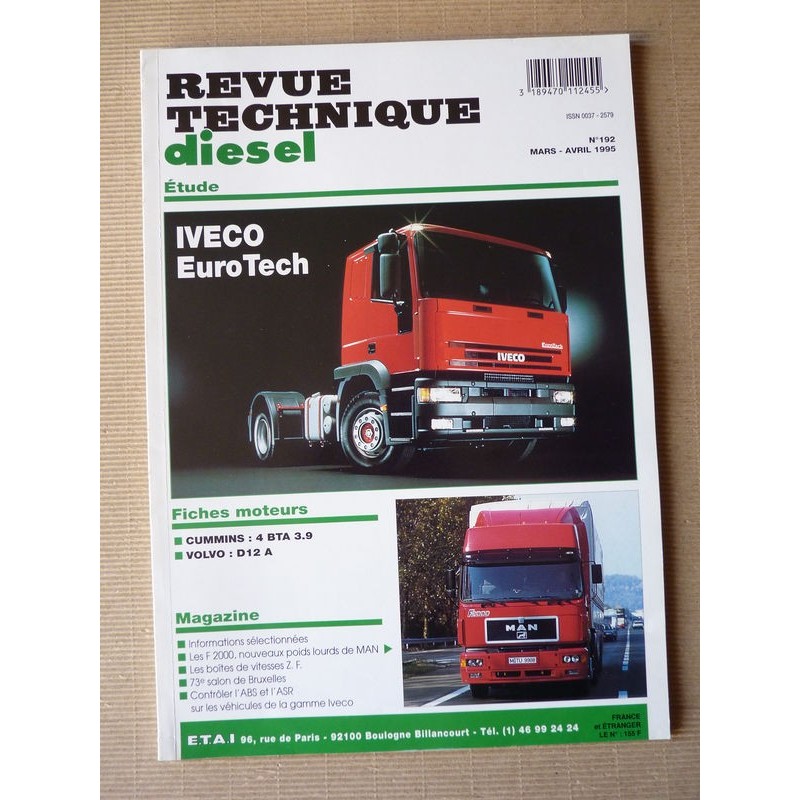 RTD Iveco EuroTech MT, MP 190 à 440. Iveco 8360. ABS ASR gamme Iveco