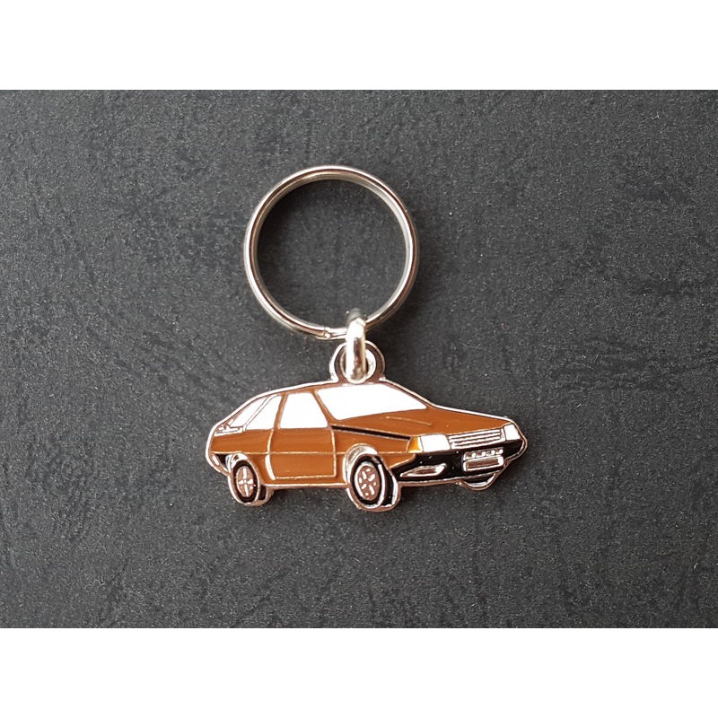 Porte-clés profil Renault Fuego, GTL GTX TX TL Turbo (marron)
