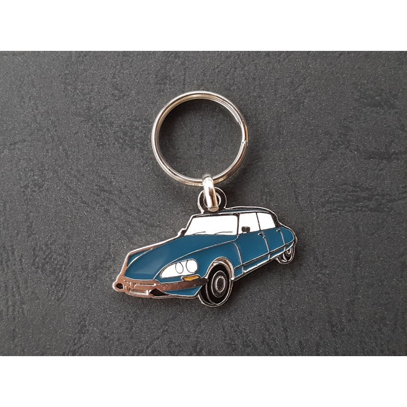 Porte-clés profil Citroen DS, DS21 DS23 DS20 D Super Spécial ID19 ID20 ID (bleu)