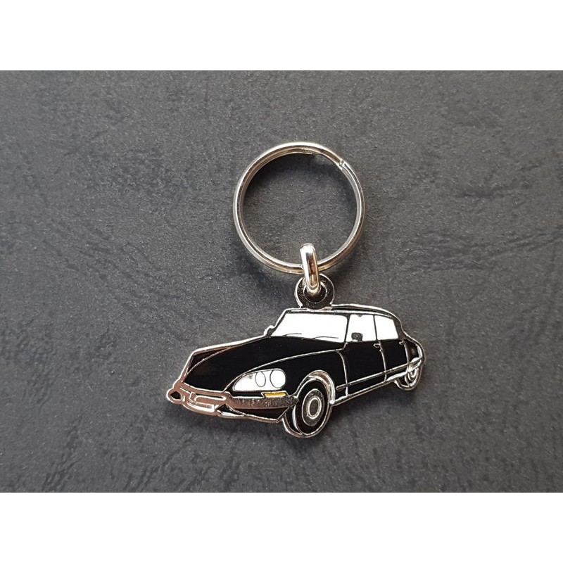Porte-clés profil Citroen DS, DS21 DS23 DS20 D Super Spécial ID19 ID20 ID (noir)