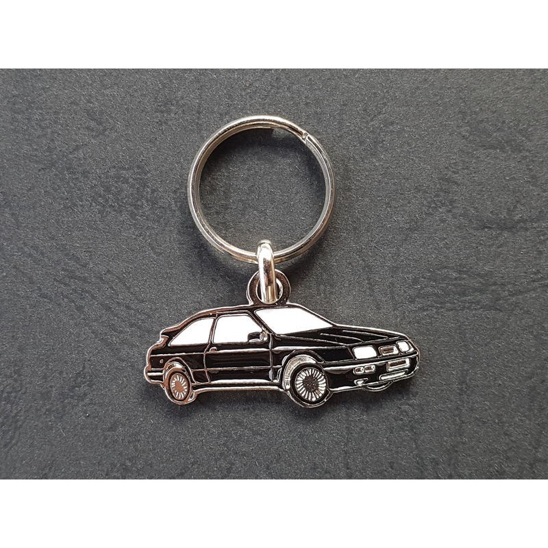 Porte-clés profil Ford Sierra RS Cosworth, 4x4 Saphire (noir)