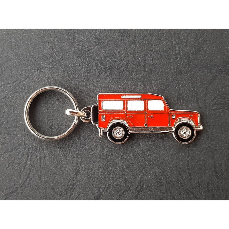 Porte-clés profil Land Rover 110, 127, Defender (rouge)