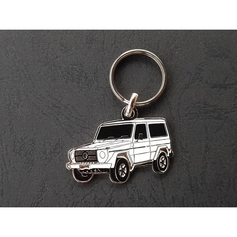 Porte-clés profil Mercedes Classe G, GD GE G55, w460 w461 w463 Puch (blanc)