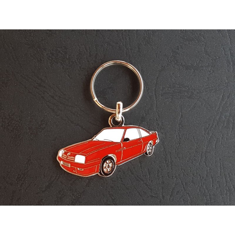 Porte-clés profil Opel Manta B, GSI, 400, GT/E GTE, S, Vauxhall Cavalier (rouge)