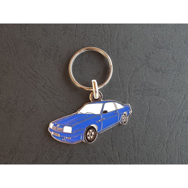 Porte-clés profil Opel Manta B, GSI, 400, GT/E GTE, S, Vauxhall Cavalier (bleu)