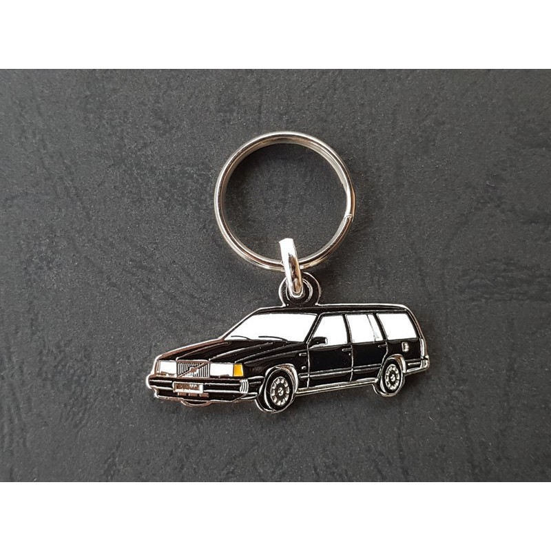 Porte-clés profil Volvo 740, 760 estate, GL GLE Turbo GLT SE Polar (noir)
