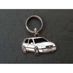 Porte-clés profil Volkswagen Golf 3 III, GTi TDi VR6, mk3 (blanc)