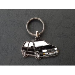 Porte-clés profil Volkswagen Golf 3 III, GTi TDi VR6, mk3 (noir)