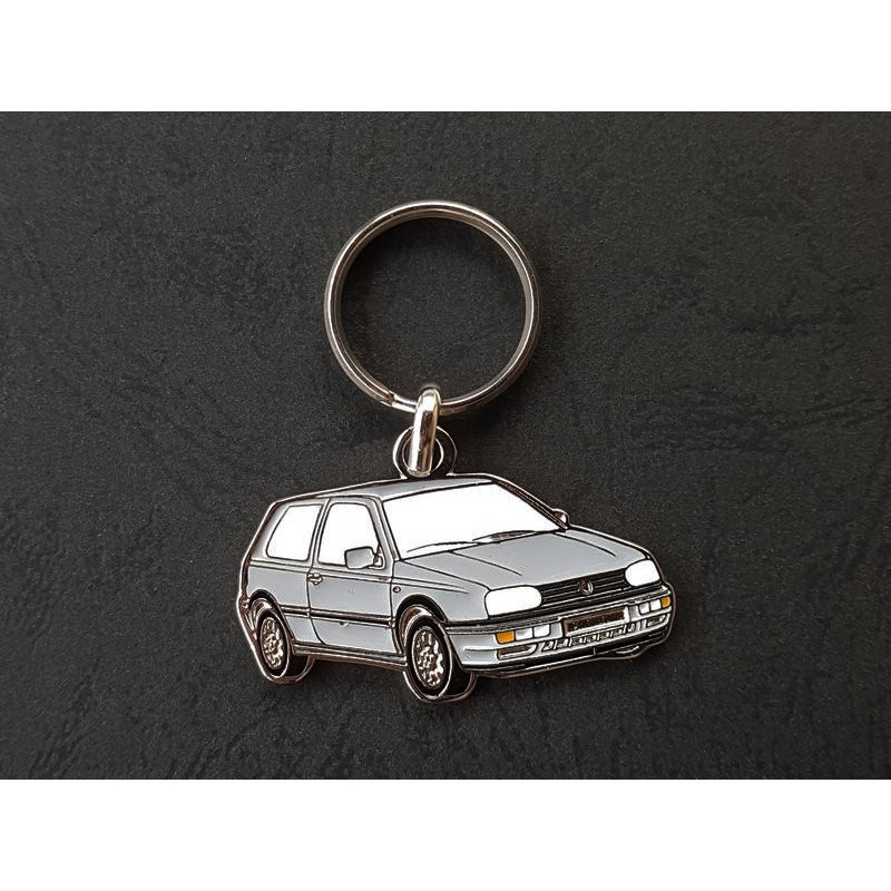 Porte-clés profil Volkswagen Golf 3 III, GTi TDi VR6, mk3 (gris)