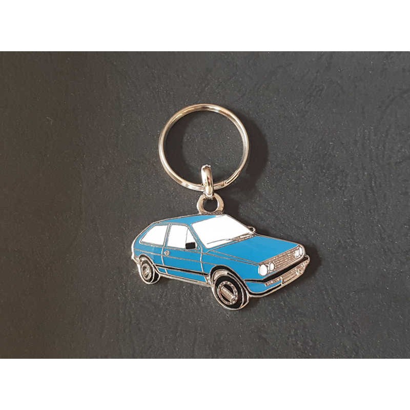 Porte-clés profil Volkswagen Polo coupé mk2, G40, GT Coupé, Cup (bleu)