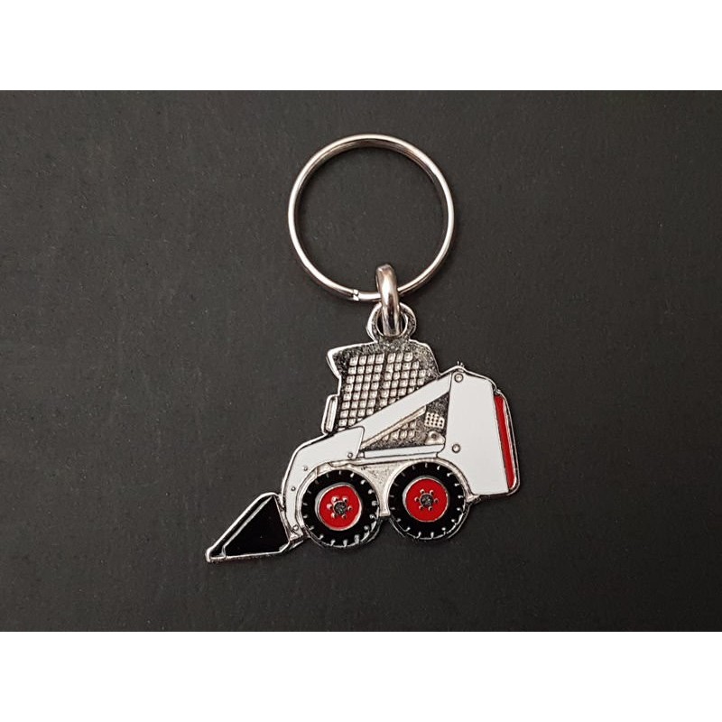 Porte-clés mini chargeuse Bobcat 443 453 463 533 553 743 751 753 S70 S100 S130 S450 (blanc)