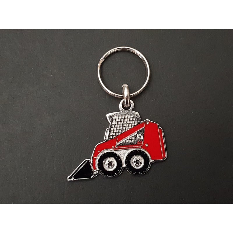 Porte-clés mini chargeuse Manitou Bobcat Toyota John Deere Volvo (rouge)
