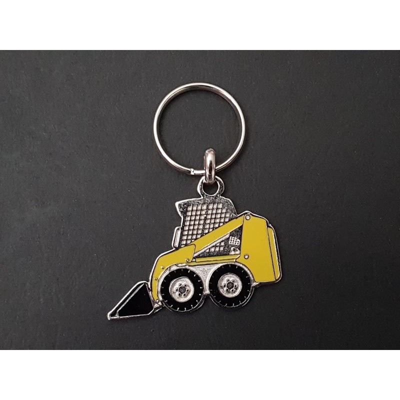 Porte-clés mini chargeuse Case Caterpillar Bobcat Volvo Gehl Komatsu Toyota CAT (jaune)