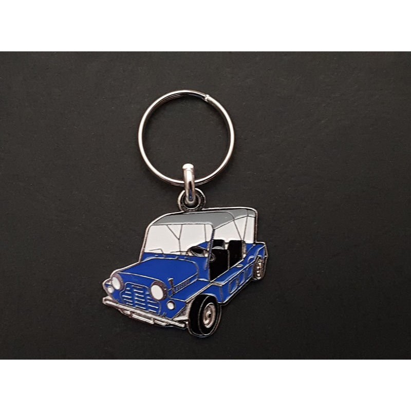 Porte-clés profil Mini Moke, Austin Morris BMC Leyland (bleu)